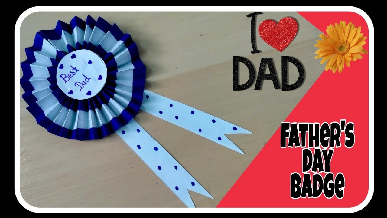 Father's day badge||Simple Paper craft||Art and craft with Paper