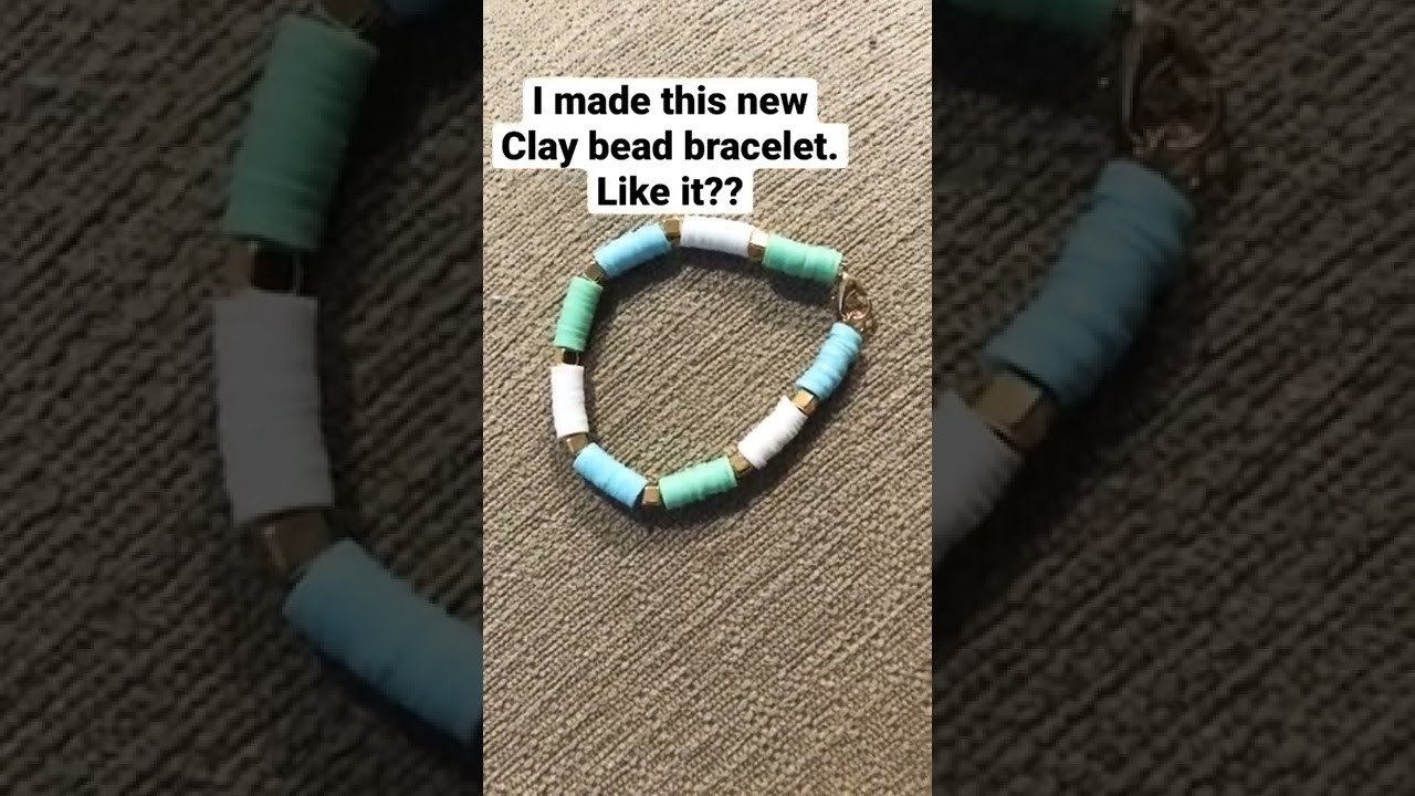 New Clay bead bracelet that I made! Like it? #clay #loom #beads #braclet