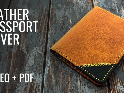 Making a HANDMADE Leather Passport Cover - ASMR DIY