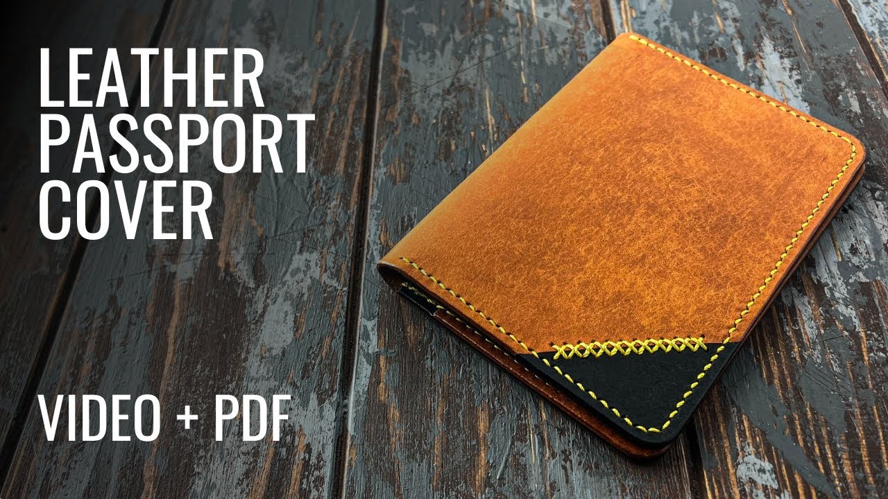 Making a HANDMADE Leather Passport Cover - ASMR DIY