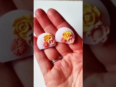 Some pretty floral earrings???? #shorts #tutorial