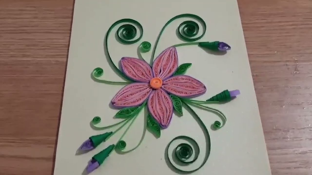 Home made!! How to make simple flower from paper !! Step-By-Step  *Art quilling *PaperArt