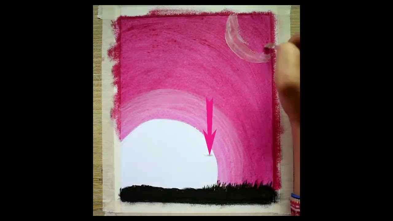 Easy Scenery Drawing with Oil Pastel #shorts #funcrafts