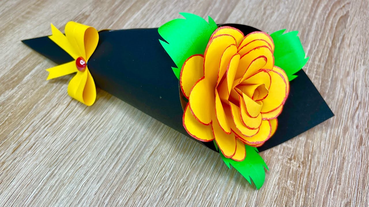 DIY Paper Flower Bouquet. Birthday Gift Ideas. diy flower bouquet