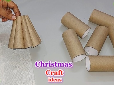 Christmas Decoration idea made with Empty rolls | Best out of waste budget Friendly craft idea????65