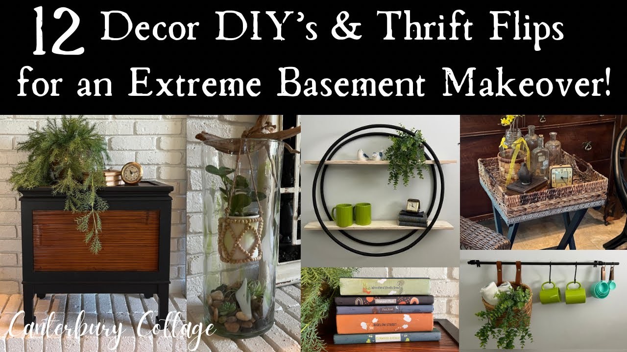 12 Home Decor DIY’s & Thrift Flips for an Extreme Basement Makeover