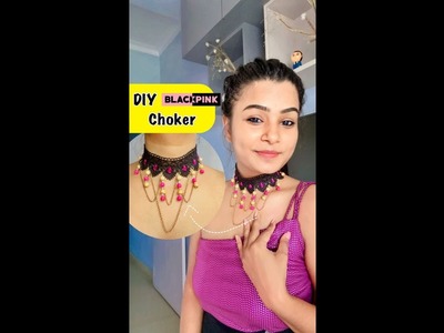 DIY Black Pink Choker ???? #crafteraditi #youtubepartner #shorts #youtubeshorts #diy @Crafter Aditi