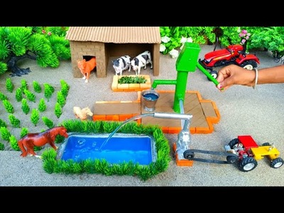 DIY how to make cow shed | house of animals | horse house – cow shed | mini hand pump |woodwork #27