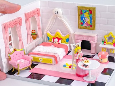 DIY Miniature Princess Peach's Room(Mario) - Polymer Clay Tutorial