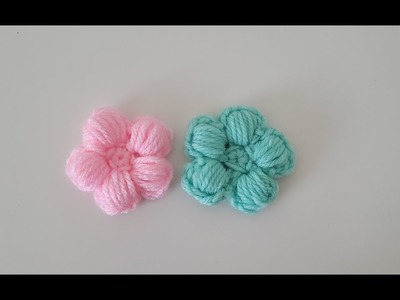 How to Crochet a Puffy Flower (Mini Version)