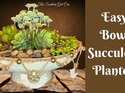 Easy Succulent Planter DIY | Easy DIY Succulent Decor | Easy Boho Decor DIY