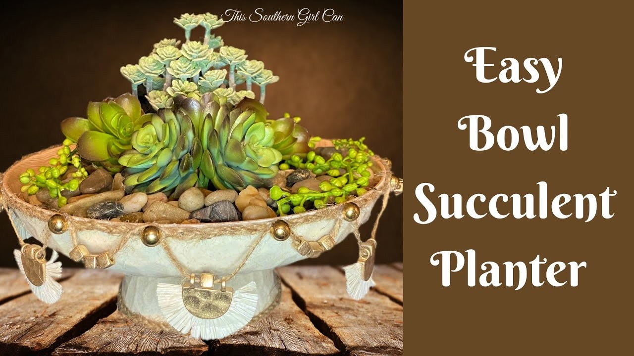 Easy Succulent Planter DIY | Easy DIY Succulent Decor | Easy Boho Decor DIY
