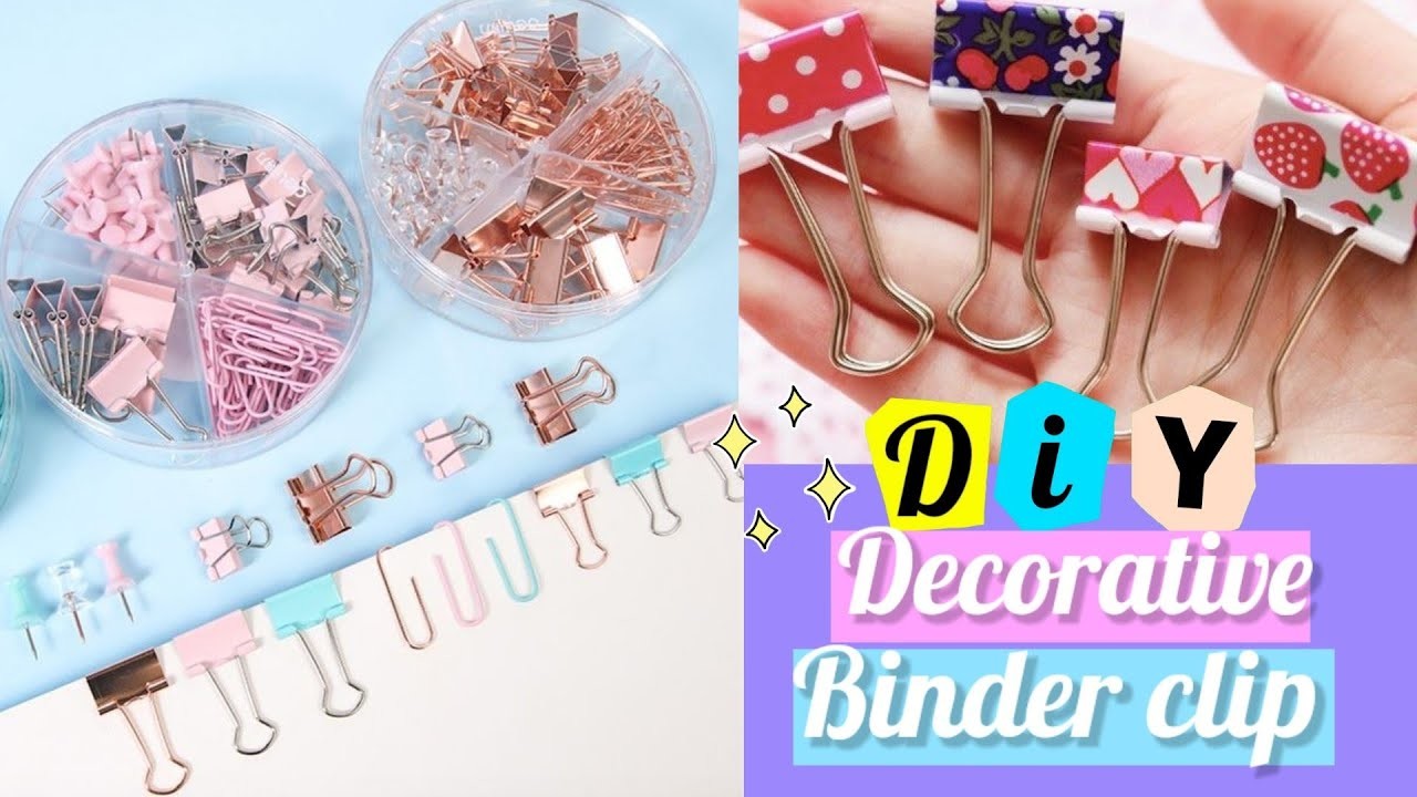 How to decorate your binder clip at your home _ DIY binder clip decorative idea
