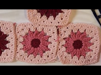 How To Crochet Granny Square Flower Tutorial