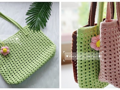 How to crochet Summer tote bag | crochet bag tutorial