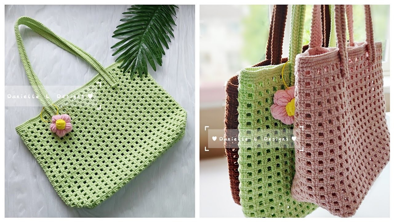 How to crochet Summer tote bag | crochet bag tutorial