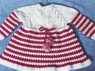 (Part - 1) knitted baby Frock (Size 1& 3years) Radhe Radhey,