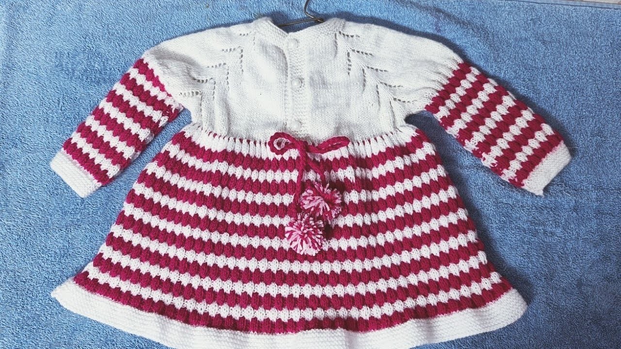 (Part - 1) knitted baby Frock (Size 1& 3years) Radhe Radhey,