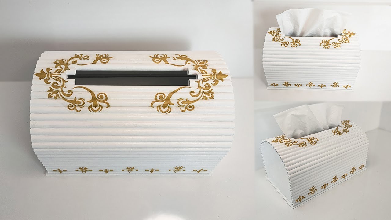 FOR a STYLISH LOOK - Tissue Box Making - Diy Tissue holder - Waste Paper Crafts