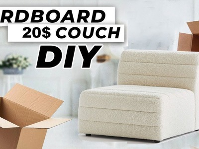 DIY CARDBOARD 20$ COUCH. HOW TO MAKE A SOFA OUT OF CARDBOARD ASMR