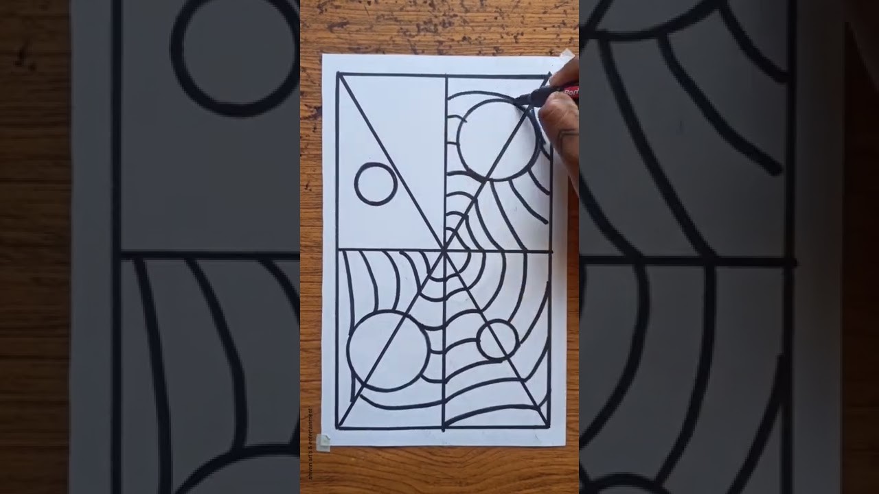 3D art trick illusion on paper#how to draw  optical illusion drawing#drawing for beginners#shorts