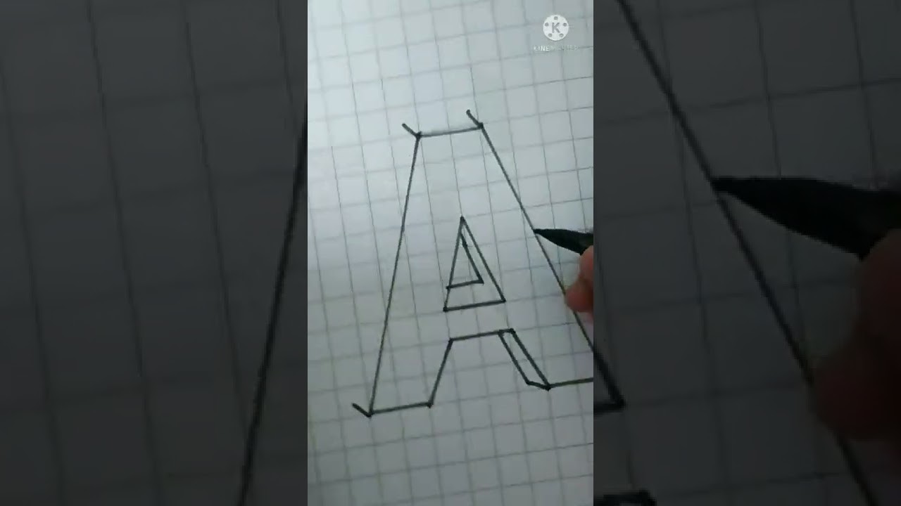 How to draw 3d letter - A #3d #illusion #easy #optical #geometrical #art_tutorial #shorts