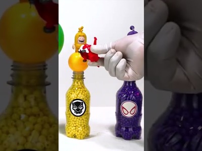 5 Bottles Balloons with Beads | How to make Rainbow Coca cola Bottle Beads Balls ASMR
