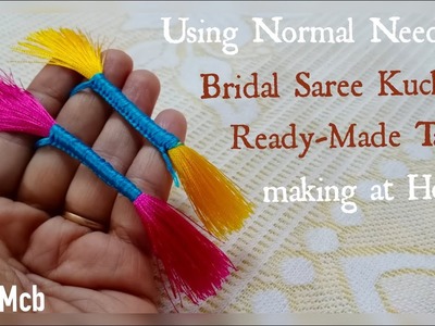 How to make Bridal Saree Kuchu using Normal Needle  Readymade Tassels make at Home & earn  MCBMcb