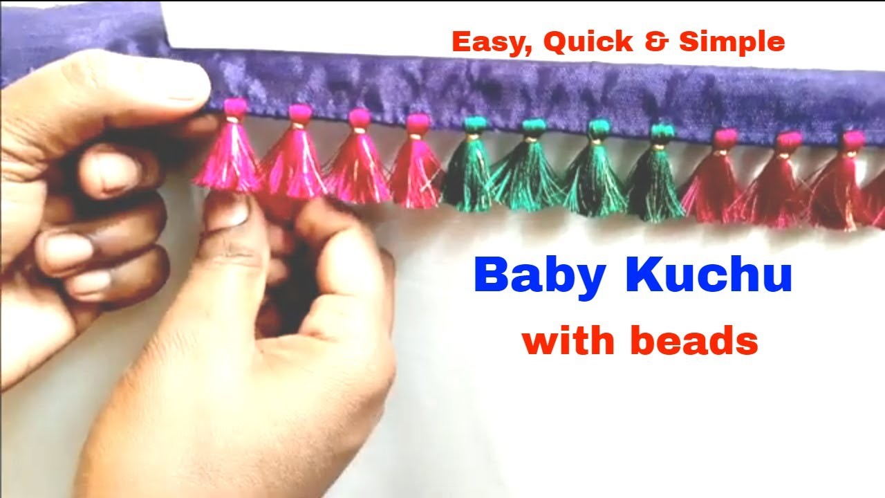 Saree tassel with flower beads I Sareekuchu I design#194 #easytips I Sareetassels #babykuchu