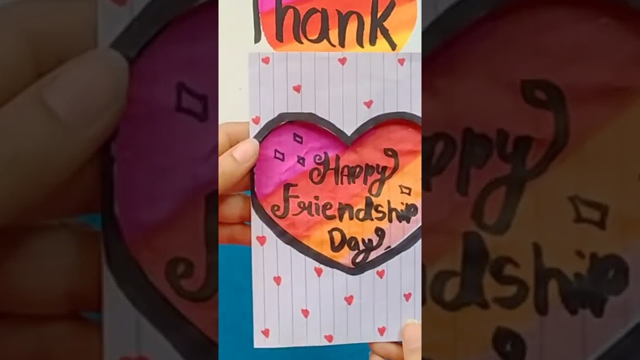Friendship day card with notebook paper #shorts #youtubeshorts #viral