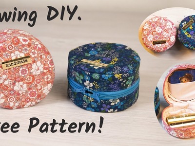 Easy DIY - How to Sew a Tiny Circular Makeup Pouch - Free PDF Sewing Pattern
