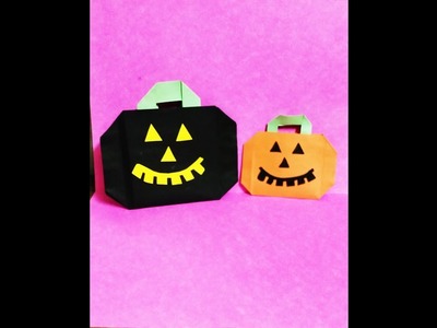 Halloween bag, Paper Bag, pumpkin bag #shorts #paperbag #diypapercraft #giftpackingidea #origami