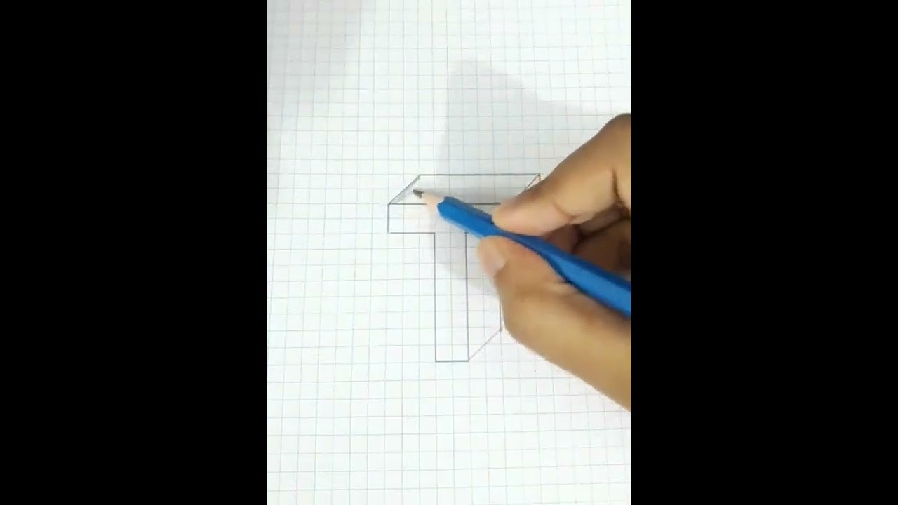 How to draw 3d letters "T". Easy idea step by step. 3d Letters drawing #short
