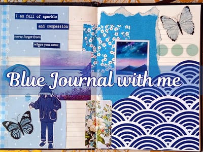 Journal with me : Blue theme ???? #journal #scrapbooking #satisfying #shorts