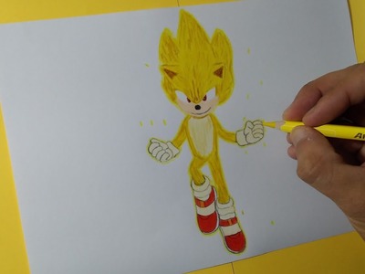Cómo dibujar a Super Sonic | Sonic 2 - la película | How to draw Super Sonic