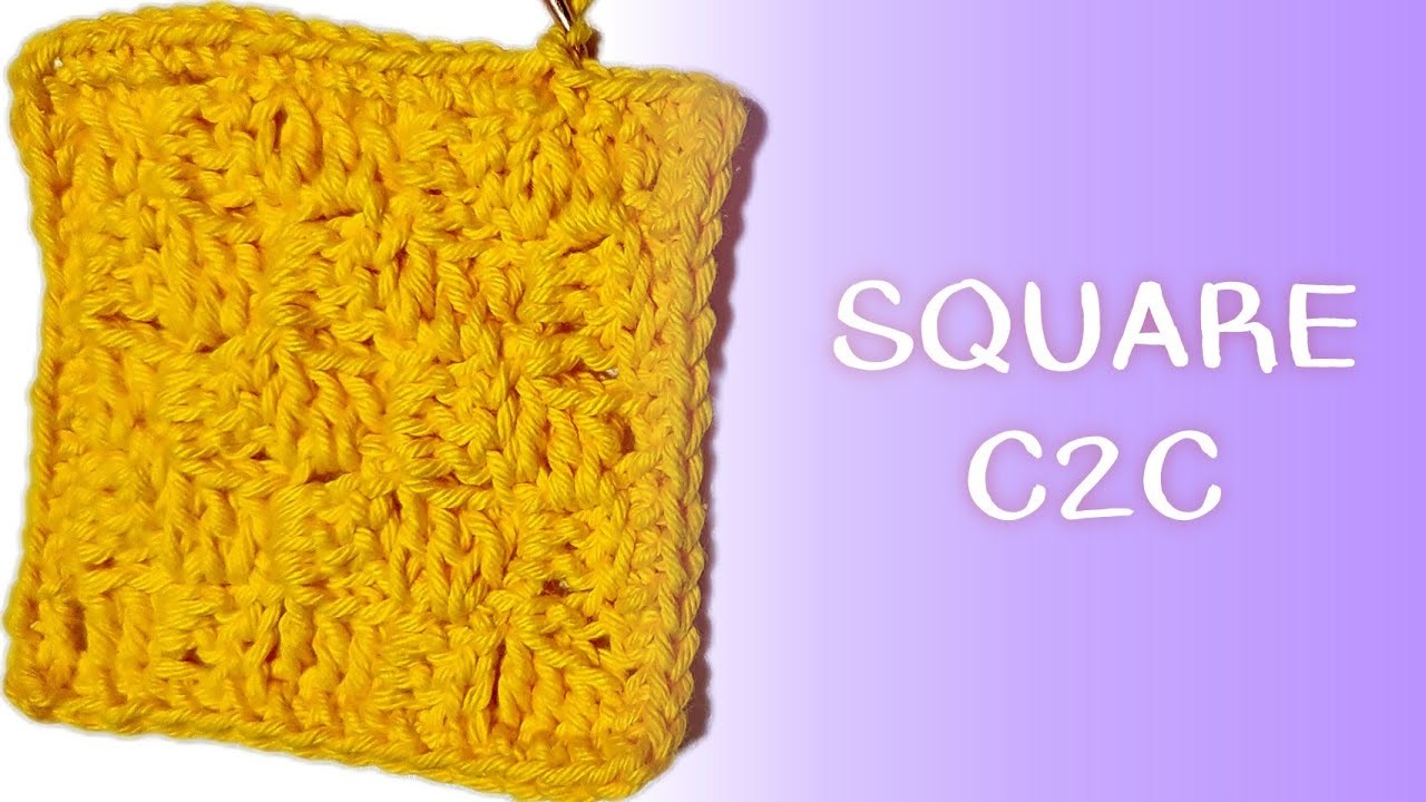 CROCHET WITH ME A SQUARE C2C | by Juci Souza