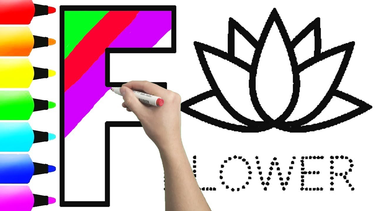 "F" is for Flowers | Let's Learn How to Draw a Flower With Easy Way for Kids | Ks Art