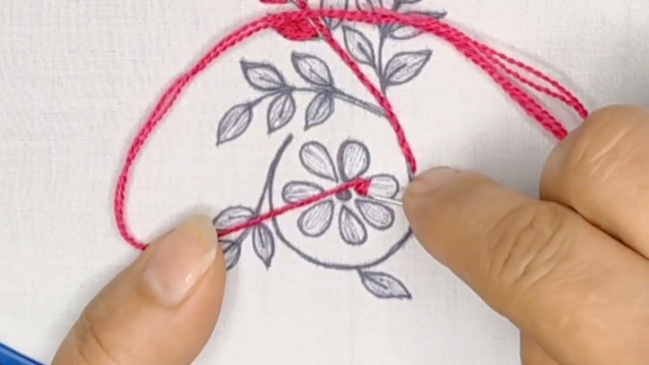 Hand embroidery || Borderline Embroidery Design-4 || Border Embroidery Stitches