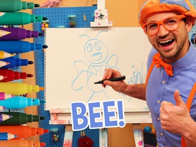 How To Draw Lellobee's Bee | Draw with Blippi | Arts and Crafts For Toddlers