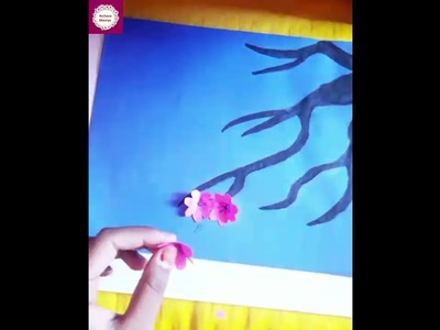 Paper flowers drawing | 3d art draw | painting #shorts #design #drawing