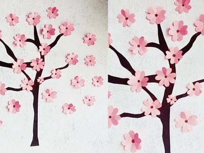 DIY paper tree for room decoration | how to make a flower tree from paper |