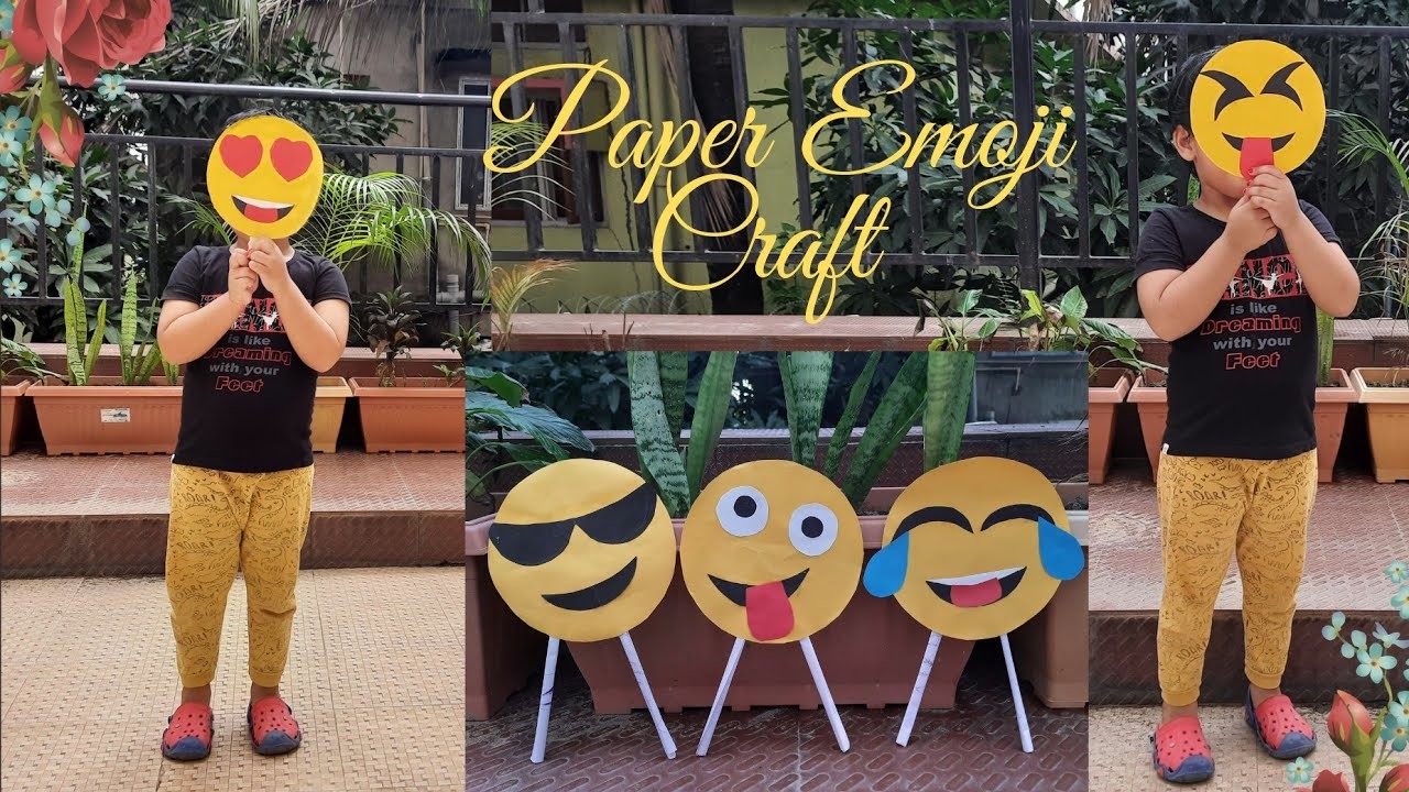 How to make Emoji with Paper.Paper Emoji Craft.world Emoji day Poster Drawing