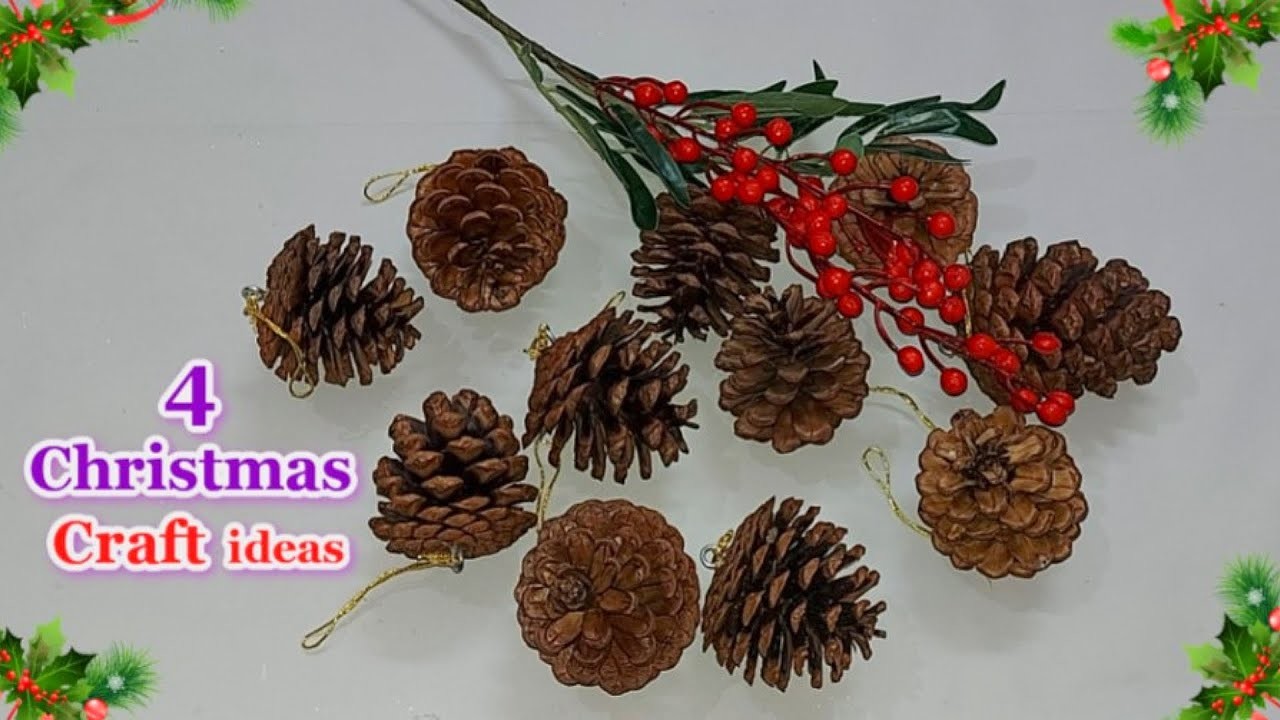 4 Economical Christmas Craft idea made with Pine cones | DIY Budget Friendly Christmas craft idea????96
