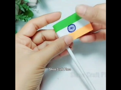 Indian Paper Flag making????????#diy#shorts #independenceday#easy#viral#shreecraftplace