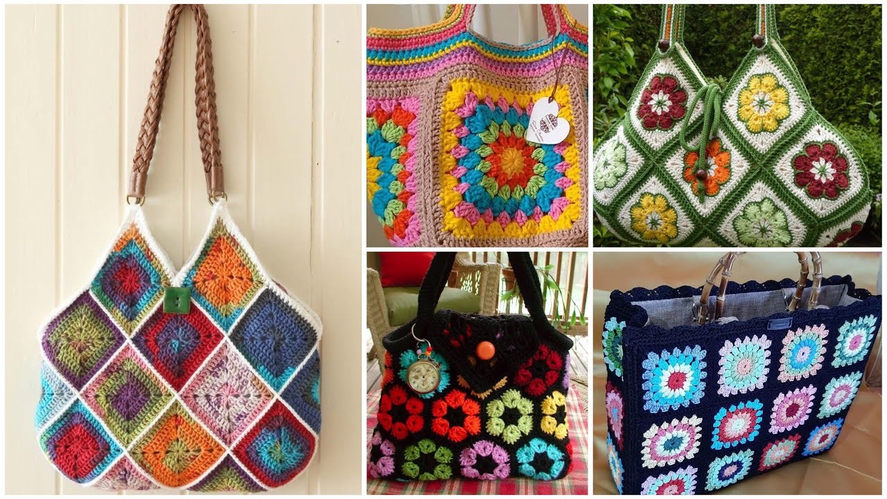 New stylish granny crochet handmade handbag.purse.shoulder bag designs