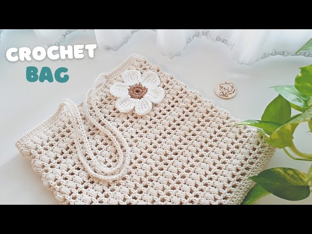 Super Easy DIY Crochet Bag | Crochet Tote Bag | Minimal Crochet Puff Stitch Bag | ViVi Berry Crochet