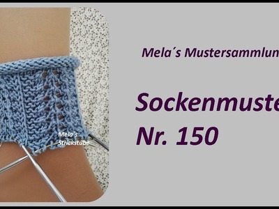 Sockenmuster Nr. 150 - Strickmuster in Runden stricken. Socks knitting pattern