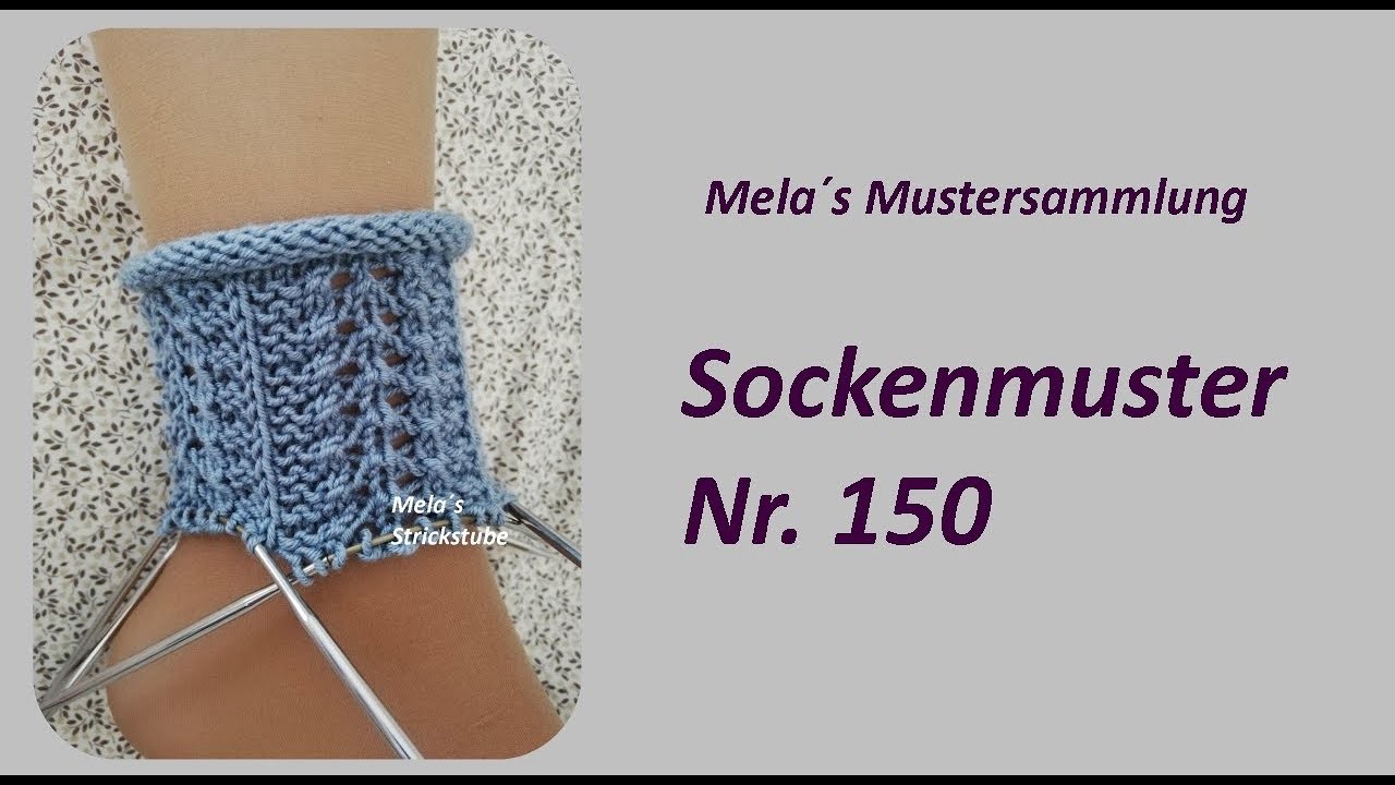 Sockenmuster Nr. 150 - Strickmuster in Runden stricken. Socks knitting pattern