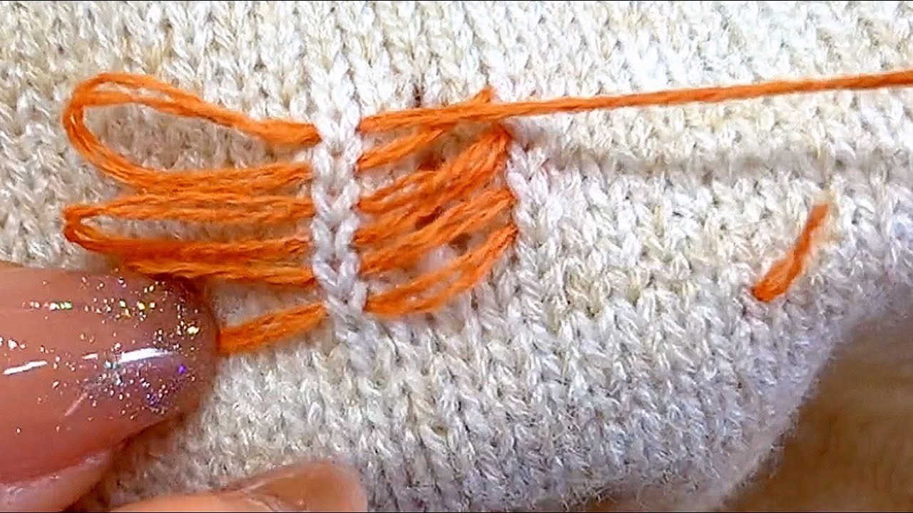 ✨How to Repair a Sweater Hole With 8 Threads Broken