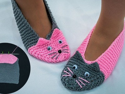 Slippers with the knitting needles - even a beginner can handle it!